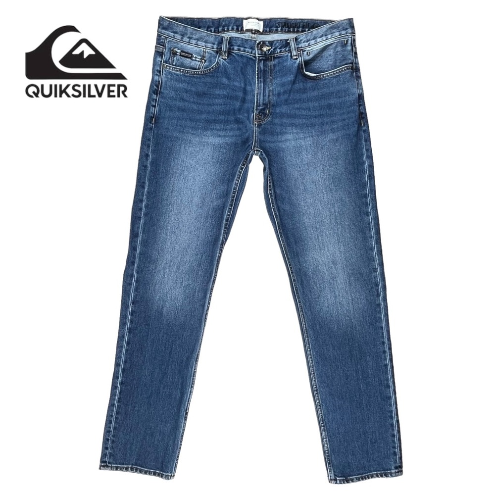 Quicksilver Men’s 40x32 Straight Fit Medium Wash Denim Blue Jeans